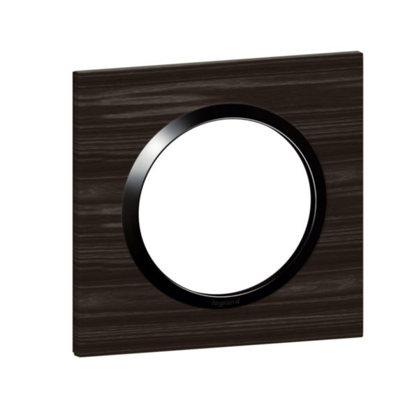 Plaque carrée dooxie 1 poste finition effet bois ébène avec bague noire brillante: th_LG-600881-WEB-R.jpg