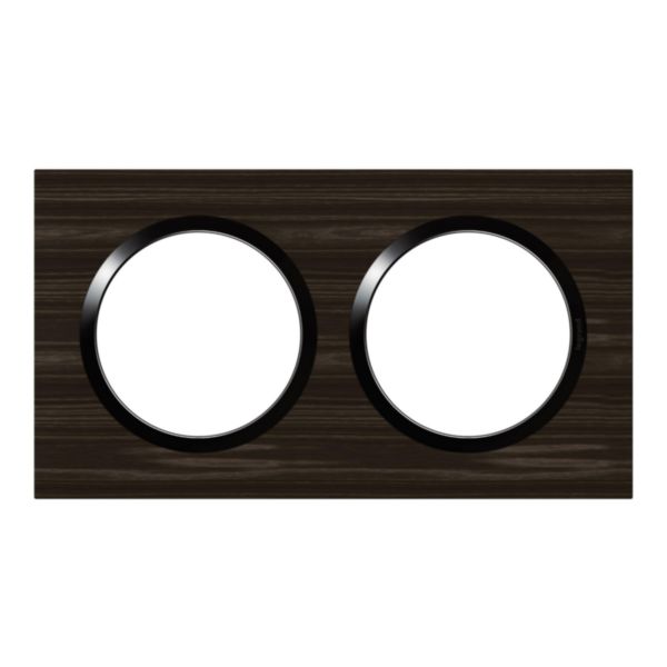 Plaque carrée dooxie 2 postes finition effet bois ébène avec bague noire brillante:th_LG-600882-WEB-F.jpg