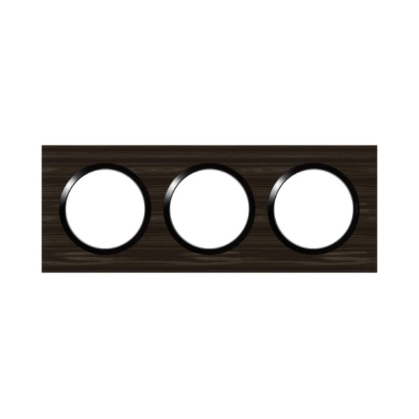 Plaque carrée dooxie 3 postes finition effet bois ébène avec bague noir brillante:th_LG-600883-WEB-F.jpg