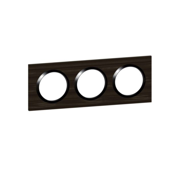 Plaque carrée dooxie 3 postes finition effet bois ébène avec bague noir brillante: th_LG-600883-WEB-R.jpg