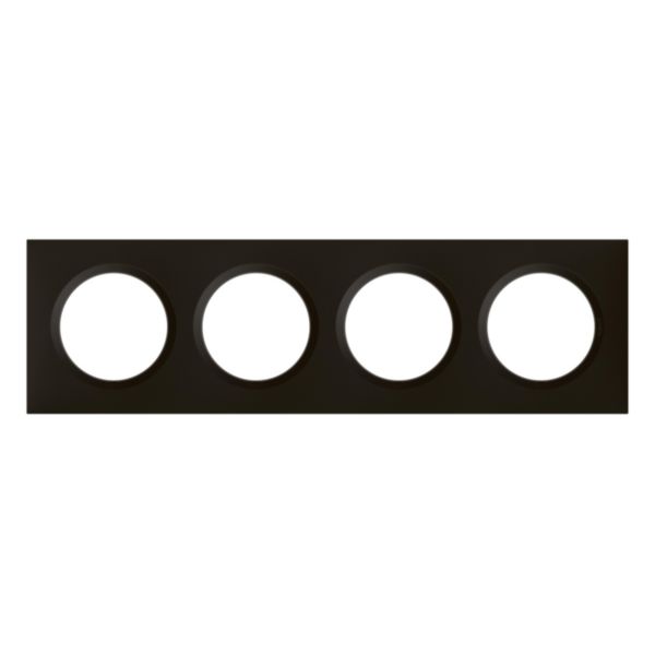 Plaque carrée dooxie 4 postes finition noir effet velours