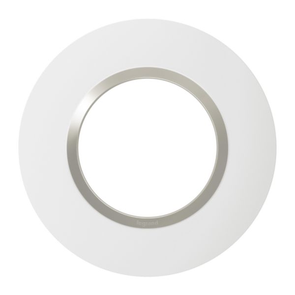 Plaque de finition ronde dooxie 1 poste finition blanc mat avec bague plume brillante (gris):th_LG-600971-WEB-F.jpg