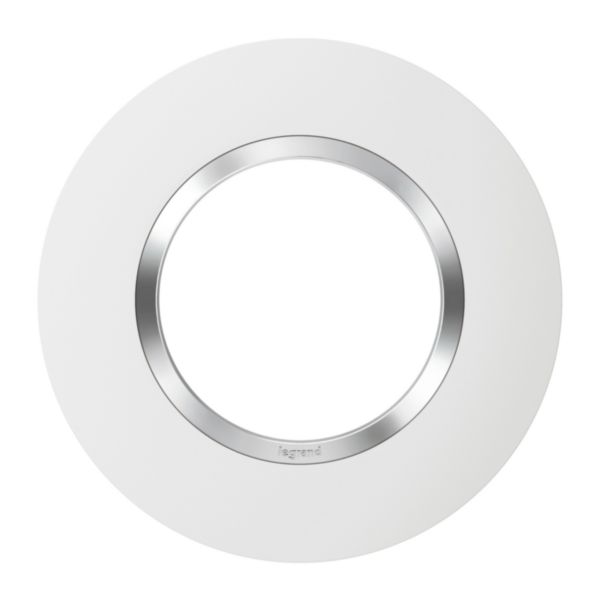 Plaque ronde dooxie 1 poste finition blanc avec bague effet chrome: th_LG-600973-WEB-F.jpg