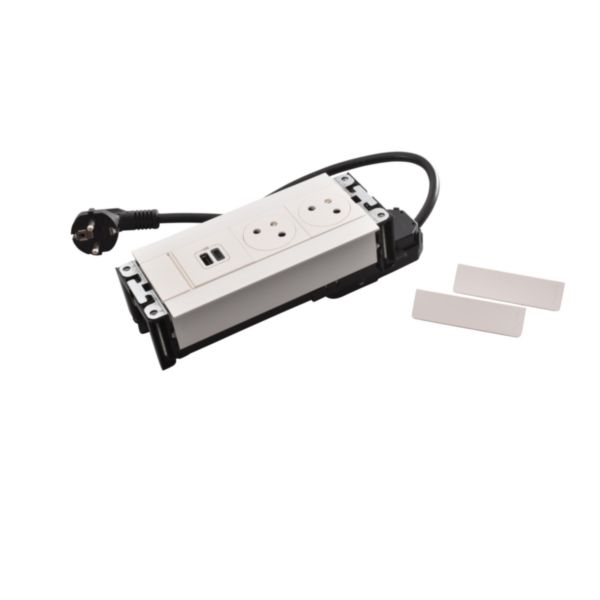 Incara Multilink version horizontal pour mobilier équipé de 2 prises 2P+T et 1 chargeur USB Type-A+Type-C - blanc: th_LG-654771-WEB-R.jpg