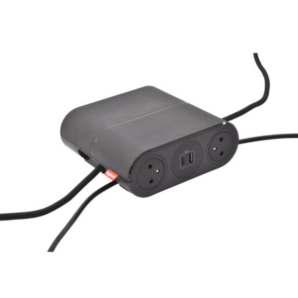 Incara Link'On rallonge mobile multiprises avec 4 prises 2P+T, 2 chargeurs USB Type-A+C noir avec cordon 2P+T et HDMI: th_LG-654881-WEB-DECO2.jpg