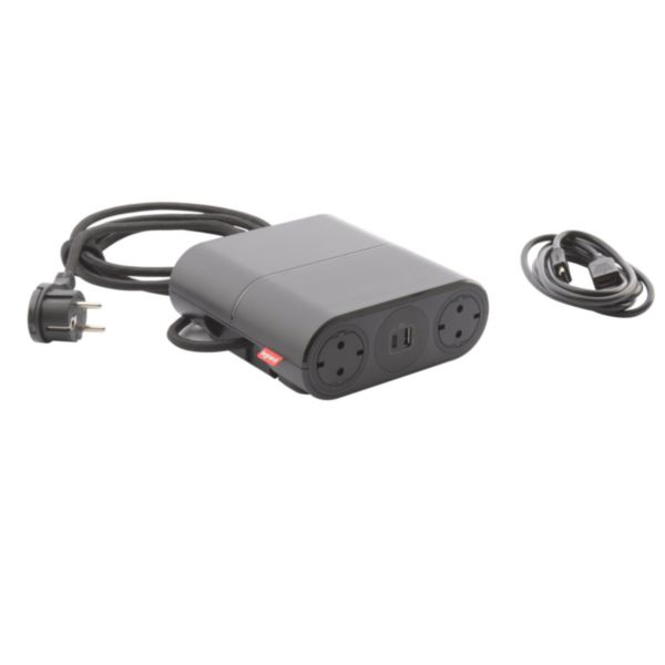 Incara Link'On équipé de 4 prises Schuko, 2 prises chargeur USB A+C 15W un cordon HDMI et un cordon de 2,5m avec fiche - noir: th_LG-654887-WEB-R.jpg
