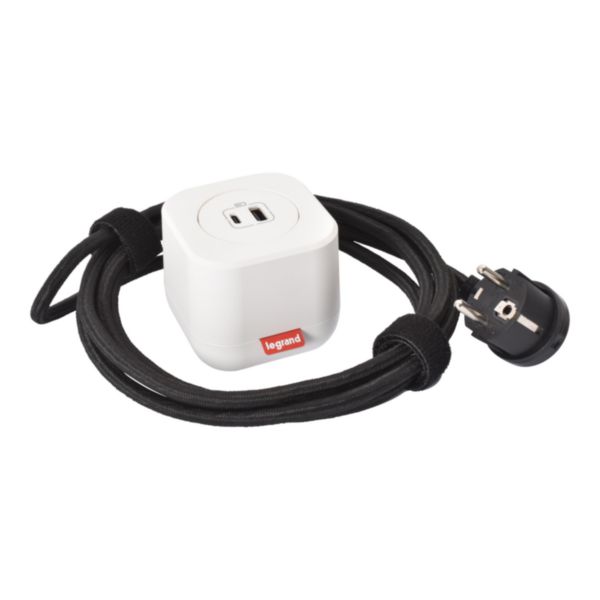 Incara Electr'On kit chargeur USB Type-A + Type-C mobile complet - 1 poste finition blanc: th_LG-654922-WEB-R.jpg