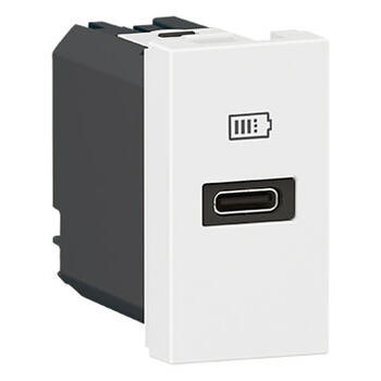 Chargeur USB Type-C Power Delivery Mosaic 3A 20W pour boite de sol, bloc bureau et goulotte - 1 module blanc