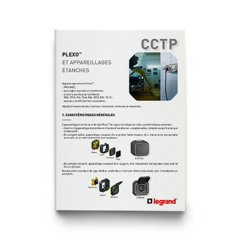Outils Documentation professionnelle CCTP Plexo™ et appareillages étanches