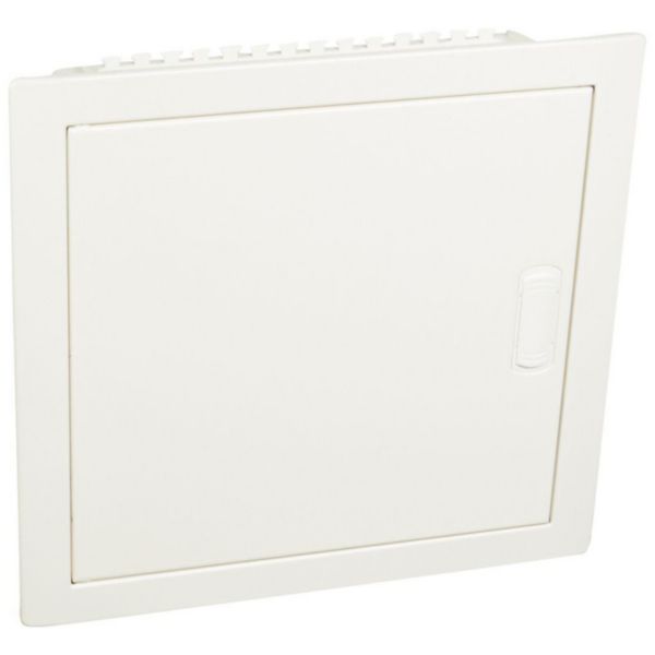 Coffret modulaire encastré 1 rangée 12+2 modules - avec porte métal extra plate blanche