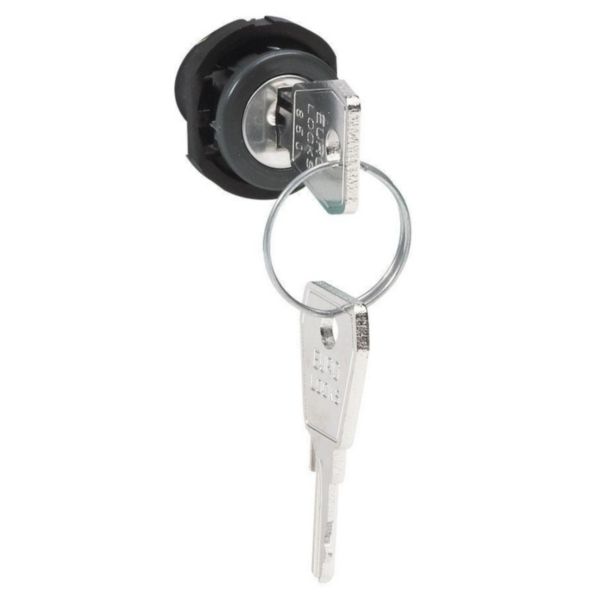 Serrure à clé n° 850 pour coffrets Hypra avec volet plastique transparent