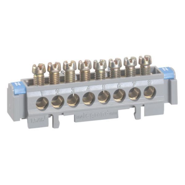 Bornier de répartition nu sur support - 4 connexions 1,5mm² à 16mm² - longueur 75mm