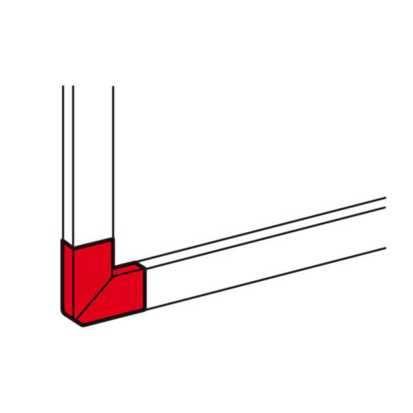 Angle plat 90° pour goulottes DLP monobloc 35x80mm ou 50x80mm - blanc