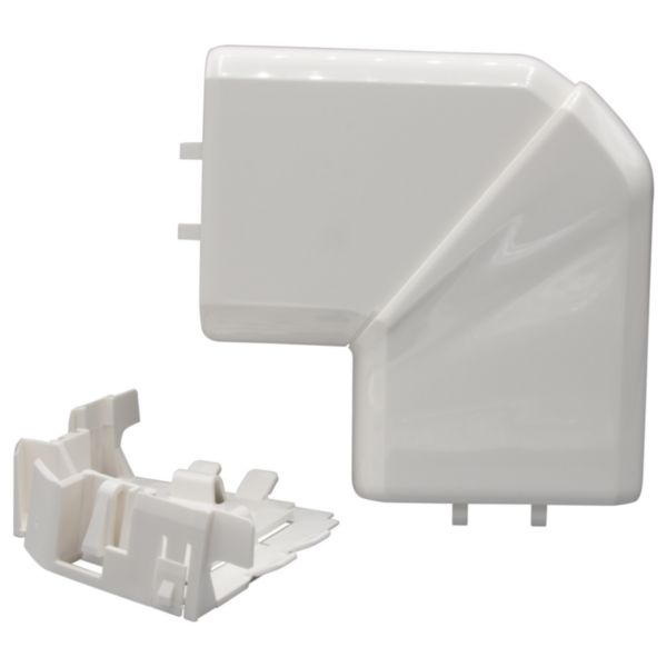 Angle plat 90° pour goulottes DLP monobloc 35x80mm ou 50x80mm - blanc