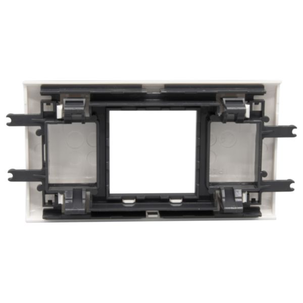 Support Mosaic 2 modules pour goulotte DLP monobloc avec couvercle 65mm
