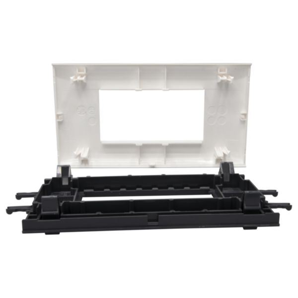 Support Mosaic 4 modules pour goulotte DLP monobloc avec couvercle 85mm