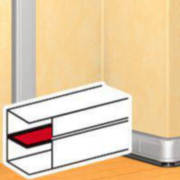 Cloison de fractionnement goulotte DLP Aluminium 2 compartiments, hauteur 50mm