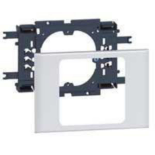 Support appareillage 1 poste pour montage sur goulotte alu avec couvercle 85mm