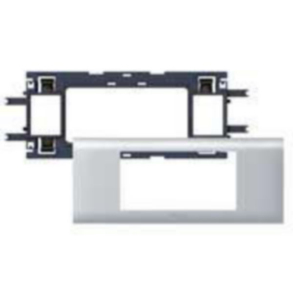 Support Mosaic 4 modules couvercle 65mm pour goulottes SLP tout alu