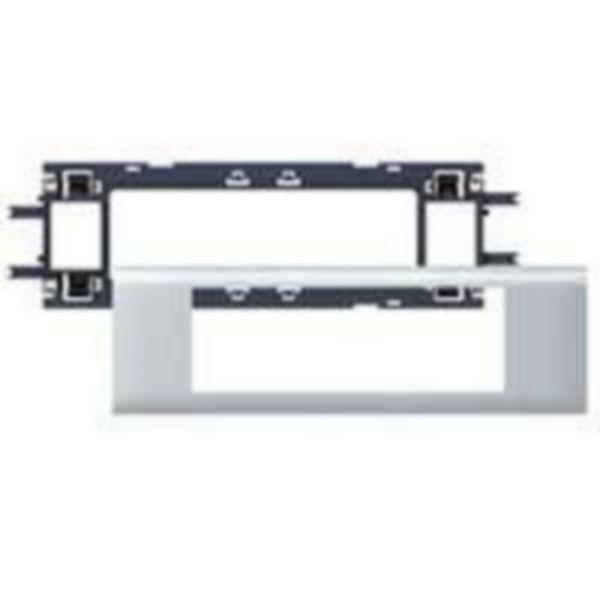 Support Mosaic 6 modules couvercle 65mm pour goulottes SLP tout alu