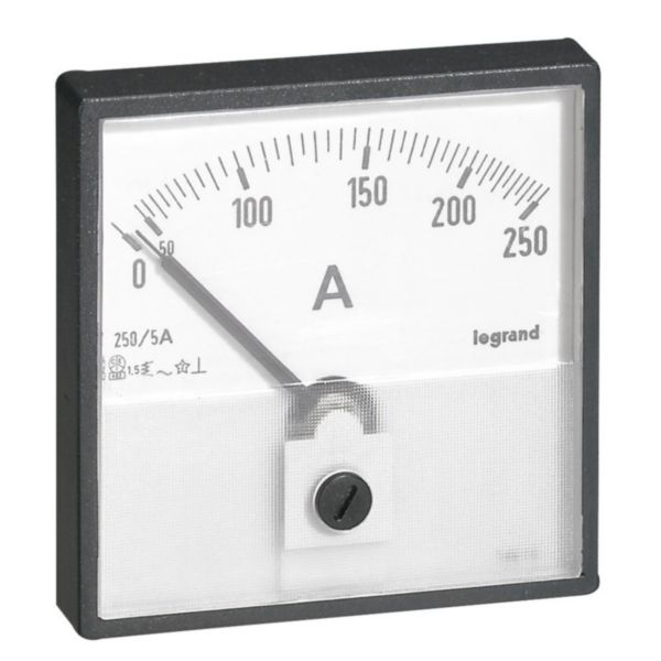 Ampèremètre analogique à fût rond Ø56mm à équiper d'un cadran de mesure