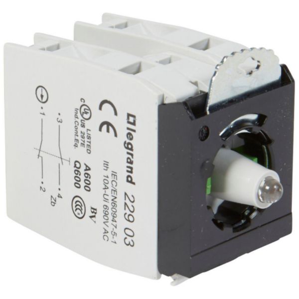 Sous-ensemble bloc pour tête lumineuse Osmoz raccordement à vis - 230V~ - 2 contacts NO/NF rouge - Page 23