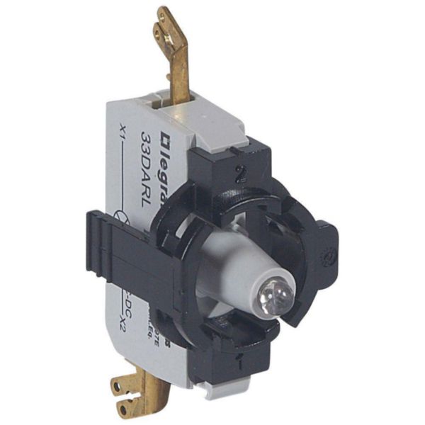 Sous-ensemble bloc pour voyant lumineux Osmoz raccordement par languette - 12V à 24V alternatif ou continu - rouge
