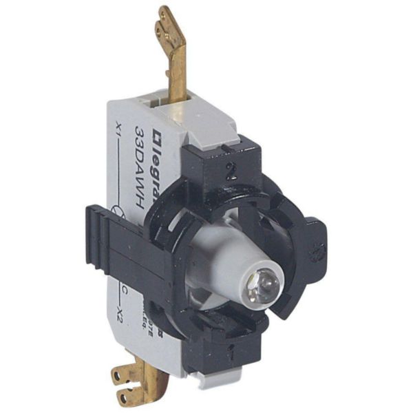 Sous-ensemble bloc pour voyant lumineux Osmoz raccordement par languette - 230V~ - blanc
