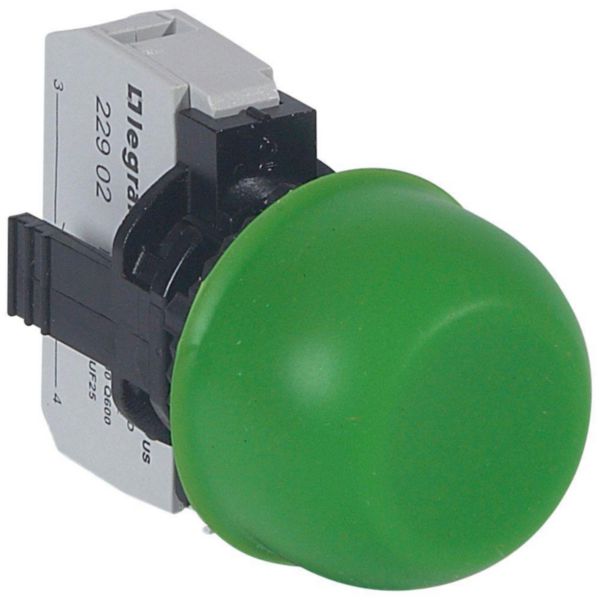 Bouton non lumineux à impulsion affleurant capuchonné IP67 Osmoz complet - vert