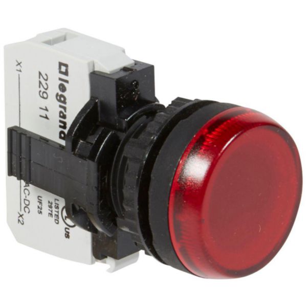 Voyant lumineux Osmoz complet IP69 rouge - 12V à 24V alternatif ou continu