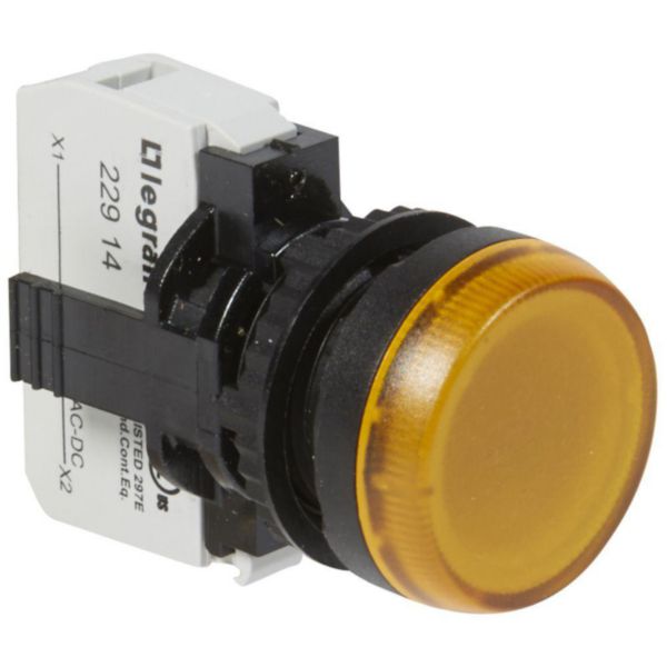 Voyant lumineux Osmoz complet IP69 jaune - 12V à 24V alternatif ou continu