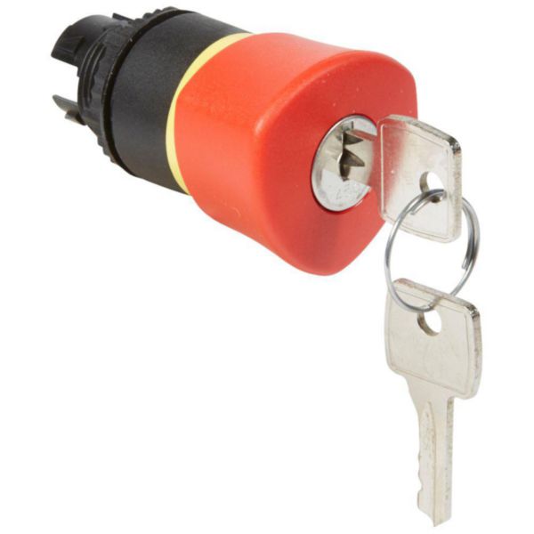 Coup de poing Ø40 n°455 à clé arrêt d'urgence IP69 Osmoz composable - rouge