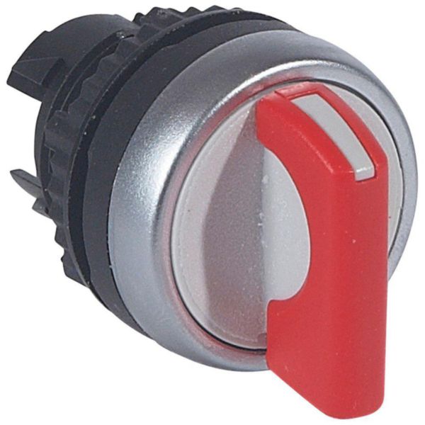 Bouton tournant non lumineux à manette rouge IP69 Osmoz composable - 2 positions fixes 45° ( 0 à 12h )