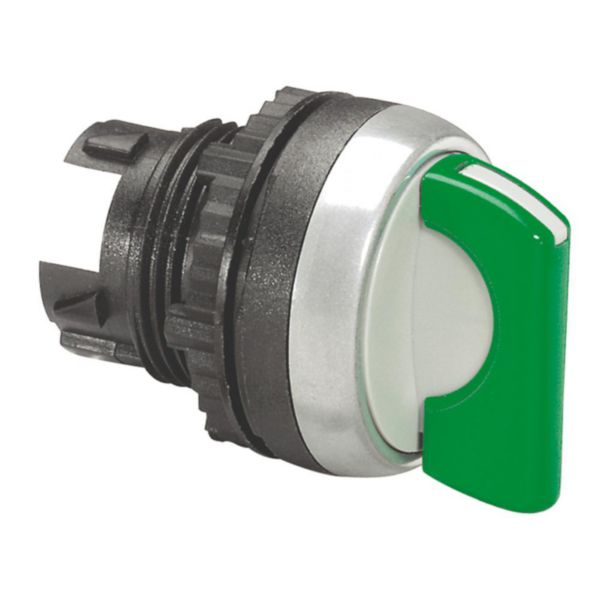 Bouton tournant non lumineux à manette verte IP69 Osmoz composable - 2 positions fixes 45° ( 0 à 12h )