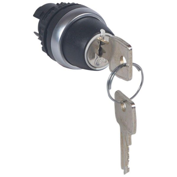 Bouton tournant non lumineux à clé n°455 IP69 Osmoz composable - 2 positions rappel au centre 45°