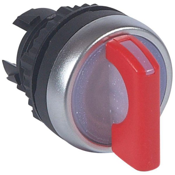 Bouton tournant lumineux à manette rouge IP69 Osmoz composable - 2 positions fixes 45°