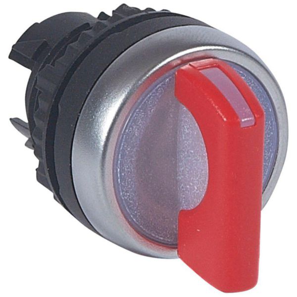 Bouton tournant lumineux à manette rouge IP69 Osmoz composable - 2 positions fixes 45° ( 0 à 12h )