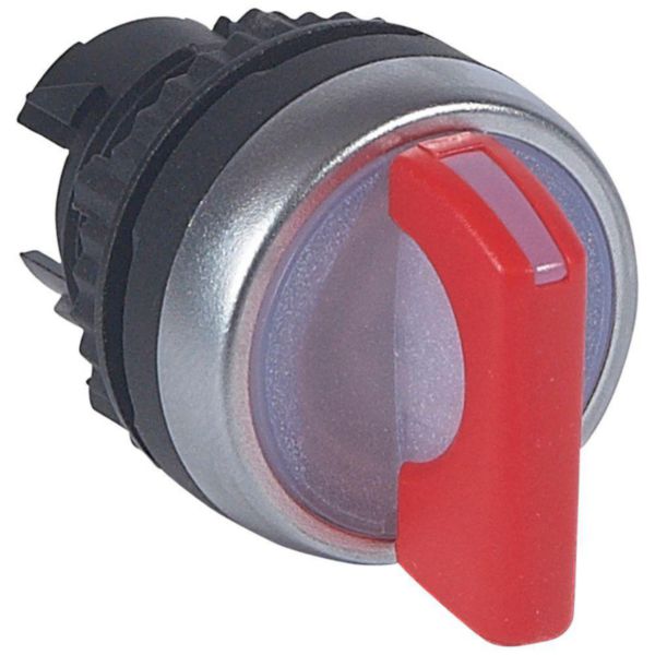 Bouton tournant lumineux à manette rouge IP69 Osmoz composable - 2 positions fixes 90°