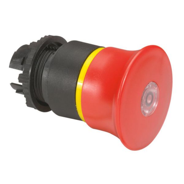 Coup de poing Ø40 pousser-tirer lumineux arrêt d'urgence IP69 Osmoz composable - rouge