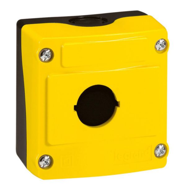 Boîte à boutons vide Osmoz 1 trou - couvercle jaune
