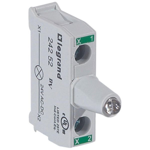 Bloc lumineux LEDs Osmoz pour boîte à boutons - raccordement à vis - 12V à 24V alternatif ou continu - vert