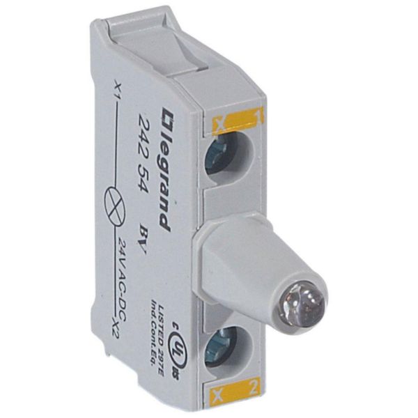 Bloc lumineux LEDs Osmoz pour boîte à boutons - raccordement à vis - 12V à 24V alternatif ou continu - jaune
