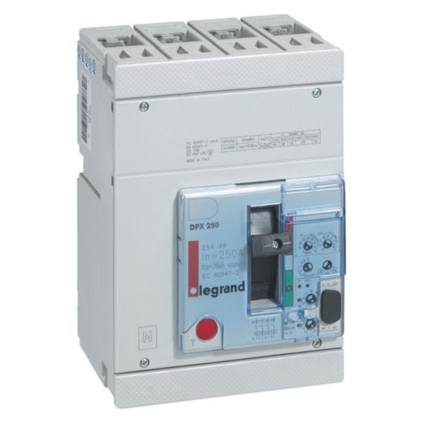 Disjoncteur électronique DPX250 pouvoir de coupure 36kA 400V~ - 4P - 250A