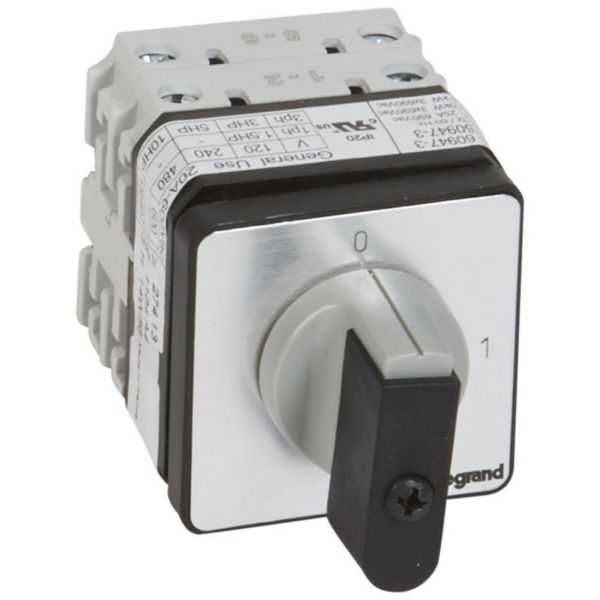 Commutateur à cames interrupteur marche/arrêt PR21 - 4P - 4 contacts - fixation par vis sur porte