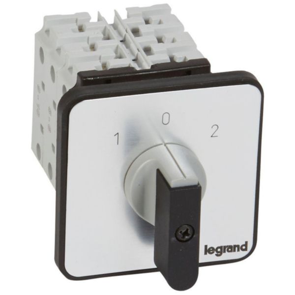 Commutateur à cames inverseur avec position arrêt 45° PR26 - 3P - 6 contacts - fixation par vis sur porte
