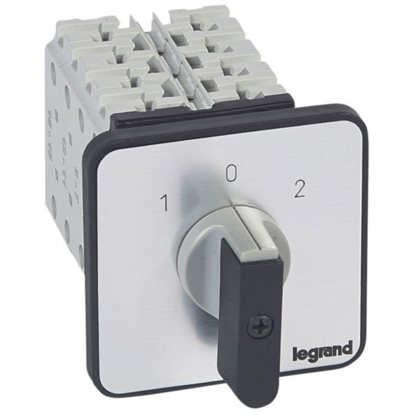 Commutateur à cames inverseur avec position arrêt 45° PR26 - 4P - 8 contacts - fixation par vis sur porte