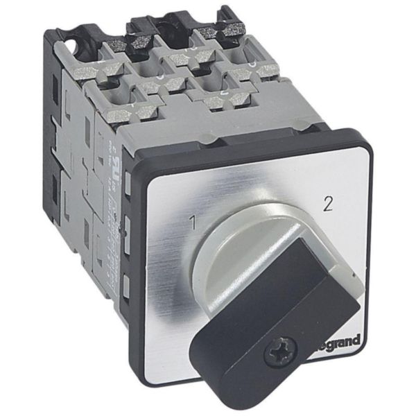 Commutateur à cames inverseur sans position arrêt PR12 - 4P - 8 contacts - fixation par vis sur porte