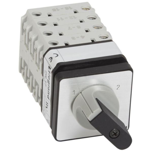 Commutateur à cames inverseur sans position arrêt PR17 - 4P - 8 contacts - fixation par vis sur porte