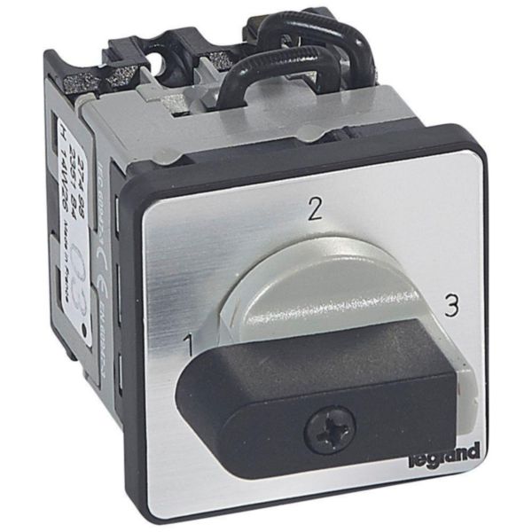 Commutateur à cames 3 directions sans position arrêt PR12 - 1P - 3 contacts - fixation par vis sur porte