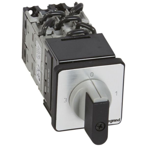 Commutateur à cames 3 directions avec position arrêt manette PR12 - 3P - fixation centrale Ø22 sur porte